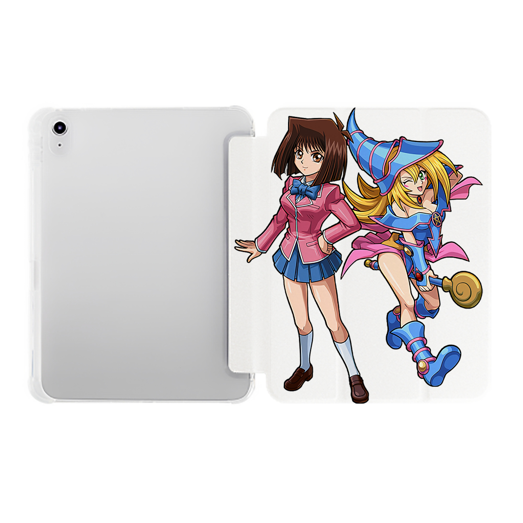 （画像用） 遊☆戯☆王 Yu-Gi-Oh! IPad ケース ペン収納付き 三つ折りスタンド PUレザー×シリコン 対応機種9.5/10.5/10.9インチ